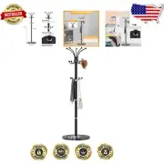 360° Rotary Modern Coat Rack Stand with Marble Base - 14 Hooks & Heavy Duty