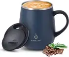 16 Oz Insulated Coffee Mug with Handle and Lid, Double Wall Stainless Steel Vacu