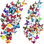 80 PCS 3D Butterfly Wall Decor, 4 Styles Butterfly Wall Decals Removable Mural