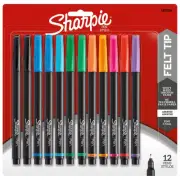 Sharpie Pens, Fine Point, 0.4 mm, Black Barrels, Assorted Ink Colors, Pack Of 1