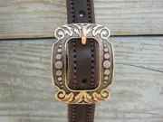 West 74 Stitched Dark Brown Leather Jeremiah Watt Copper One Ear Headstall