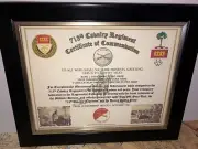 713TH U.S. CAVALRY REGIMENT / COMMEMORATIVE - CERTIFICATE OF COMMENDATION