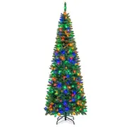 Costway 1085 Branches Colorful Christmas Tree Star Gazer Pine Tree w/Remote Control Lights Xmas Gift Decoration