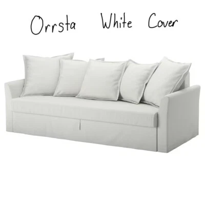White IKEA Holmsund Cover for sleeper sofa Orrsta light white gray 803.879.60