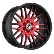 20x9 XF Off-Road XF-240 Gloss Black Red Milled Wheel 5x5/5x5.5 (0mm)