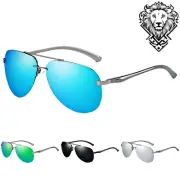 Classic Metal Frame Mens Sunglasses Polarized UV400 Mirror Lens Luxury Eyewear