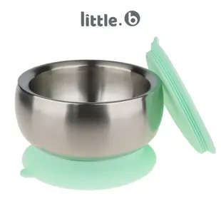 little.b 316雙層不鏽鋼吸盤碗-小芽綠