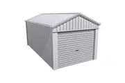 Stratco Domestic Gable Roof Shed Single Garage 3.16 x 6.21 x 2.4m Gable End Roller Door Zinc/Al