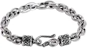 [BOSUGE] Personalized Bracelet， Retro Handmade 925 Sterling Silver Oval Link Chain Bracelet Silver Jewelry for Men and Women