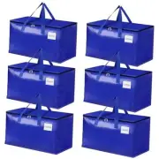 Moving Bags-Heavy Duty Moving Boxes, Storage Totes with Zipper, 6 Blue