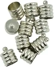 [Adoorniequea] 10 Pieces Brass End Bead Cap for 8mm 9mm Cord Jewelry Necklace Findings Silver