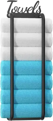 Wall-Mounted Towel Racks for Bathroom Storage - Black