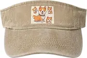 [RLDOBOFE] Sun Visor Hat Adjustable Empty Top Baseball Cap Cute Shiba Inu Dog Sun Hats for Women Men Sports Hats Summer Beach Cap