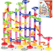 Marble Run Toy Gifts2U 130Pcs Marbulous Marble Run Starter Construction Child Building Blocks Toys with Glass Marbles for Kids and Parent-child Marble Game
