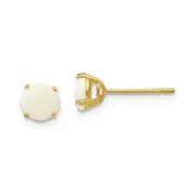 14k 14kt Yellow Gold Madi K Round Opal 5mm Post Earrings
