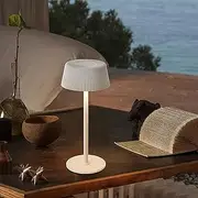 Shenzhi Tech Ambient LED Table Lamp, Elegant USB Rechargeable Desk Lamp, Touch Controlled Dimmable Indoor Night Light for Home Decor Bedside Room Restaurant (White)