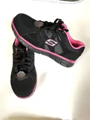 Skechers Women's Size 8.5 Black Pink Synergy Sandlot Alloy Toe Safety Work Shoes