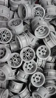 10 Lego Light Bluish Gray Wheel 30.4mm D. x 20mm with No Pin Holes inv 131