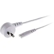 DOSS 720ACRW Flat Mains To Fig 8 Lead - 2M White* Right Angle Plug Right-Angle Plug FLAT MAINS TO