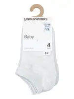 Underworks Infant Mesh Low Cut 4 Pack Socks