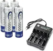 TooToo 4Slots USB Li-ion Battery Charger & Rechargeable Battery AAA Recharge Batteries