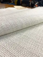 2.25 yds DWR Pebble Weave Ecru White Woven Cotton Blend Upholstery Fabric DQ