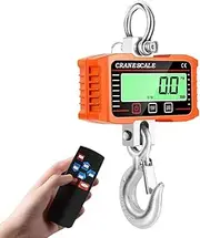 Digital Display 2000kg Crance Scale Portable Electronic Heavy Du Weight Hook Crane Industrial Grade Weighing Meter with 3-Unit Conversion Function Orange