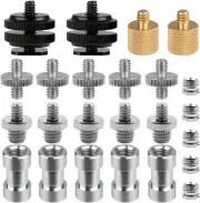 Camera Screw Mount 24pcs, 1/4" and 3/8" Tripod Screw Adapter, 3/8" Converter