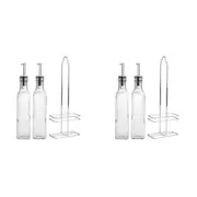 2x Kitchenworks Glass Oil & Vinegar Container Set Kitchen Accessories 270ml