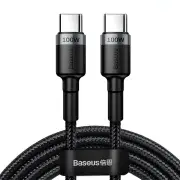 Baseus 5A 100W Type-C to Type-C Cable PD2.0 QC3.0 Fast Charging Data Transmission Copper Core Line 2M Long for iPhone 16