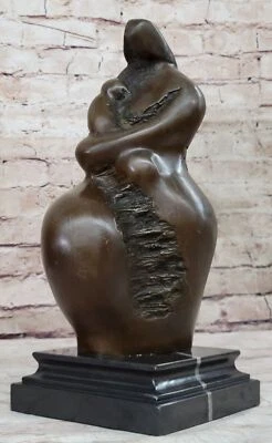 Botero Bronze Sculpture: Abstract Mother and Child Statue, Handcrafted Fine Deal