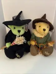 Wizard of Oz Teddy Bear Collection Wicked Witch And Scarecrow Cuddle Factory NWT