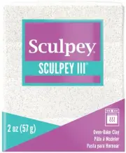 Sculpey III Polymer Clay 2oz White Glitter