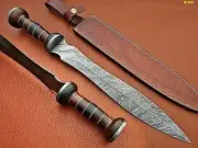 Roman Gladius Historical Custom Handmade Damascus Steel Blade, Gladiator Sword
