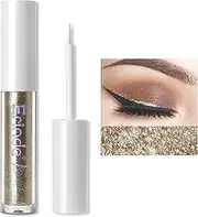 Erinde Liquid Glitter Eyeshadow Eyeliner, Metallic Shimmer Glitter Eyeshadow Liner, High Pigment Colored Eyeliner, Waterproof Long Lasting Sparkle Christmas Makeup for Women, Sunset Champagne