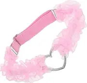 [HORIALENCE] 1pair Stylish Elastic Lace Thigh Band Heart Leg for Women Comfortable Wedding Garters to Prevent Thigh Chafing for Parties Dates and Special Occasions Pink