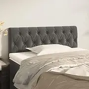 Upholstered Headboard for Bed, Adjustable Height, Dark Grey Velvet Fabric, 100 cm Wall Mounted Headboard Panels
