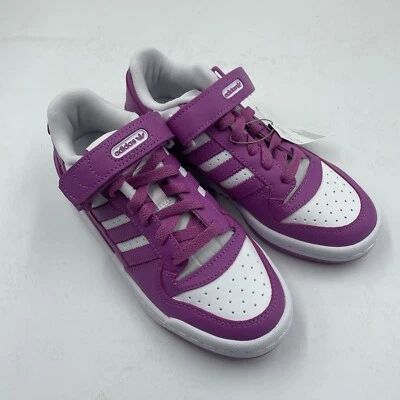 Adidas Forum Low J Basketball Shoes Youth Sz 4-7 White Pink GX9696