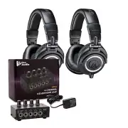 Audio-Technica M-Series ATH-M50X Headphones Pair with 4-Channel Amplifier