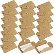 BCOATH 60 Pieces Card Envelopes Heart Clasp for Wedding Greeting Letter Mailing Thanksgiving Blank Cards