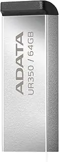 ADATA 64 GB USB 3.2 Flash Drive Design without Cover Metal Material (Model UR350-64G-RSR/BK)