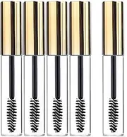 KEAIYYJ- Empty Mascara Tube and Wand Castor Oil Dispensers Eyelash Brush Spoolies Refillable Cosmetic Containers Bottles Gold 10 ml 5 Pack
