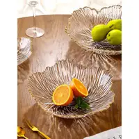 在飛比找ETMall東森購物網優惠-輕奢水果盤家用客廳茶幾水晶玻璃水果盤2023新款干果盤高級果