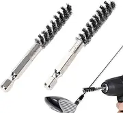 Golf Cleaning Brush | Golf Club Bore Brush Set of 2 - Electric Drill Cleaning Polishing Tool Stainless Steel Multifunctional for Accessories