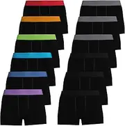 [Pierre Calvini] Boys Boxers (12 Pack) - Comfortable Cotton Rich Boys Boxer Shorts - Soft Anti Chafing Hipster Boys Underwear - Multipack Kids Boxers Briefs (5-13 Years)
