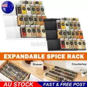 2 Pack Spice Rack Drawer Organiser Insert Spice Storage Expandable for Kitchen