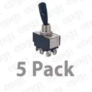 5 PACK - DPDT (ON/ON) HEAVY DUTY BAT HANDLE TOGGLE SWITCH 15A-125V # 66-1823-5PK