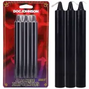Doc Johnson Japanese Drip Candles BLACK 3-Pack Bondage Low Temperature Wax Play