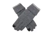 Dents Mens Thinsulate Lined Touchscreen Knit Gloves with Rollover Cuff - Navy Marle