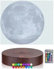 [Vnemofey] Levitating and Floating Night Light 16 Colors, 3D Printed Magnetic Levitation Moon LED Lamp,Rotating Mood Light Display, Decorative Desk Lamp